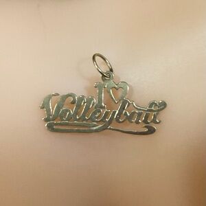 14k. Solid yellow gold vintage I HEART SHAPE  volleyball charm/pendent.
